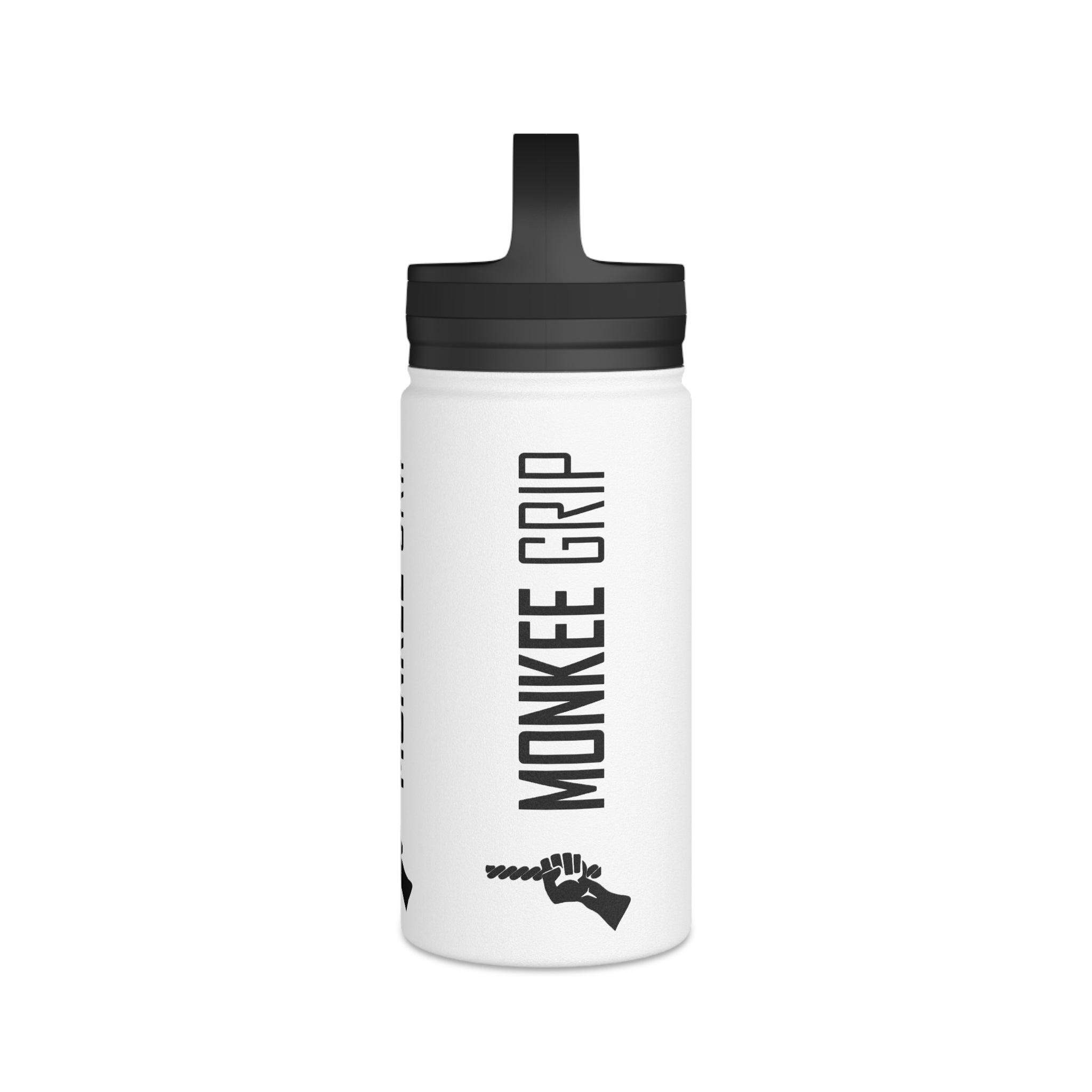 Monkee Grip Stainless Steel Water Bottle, Handle Lid