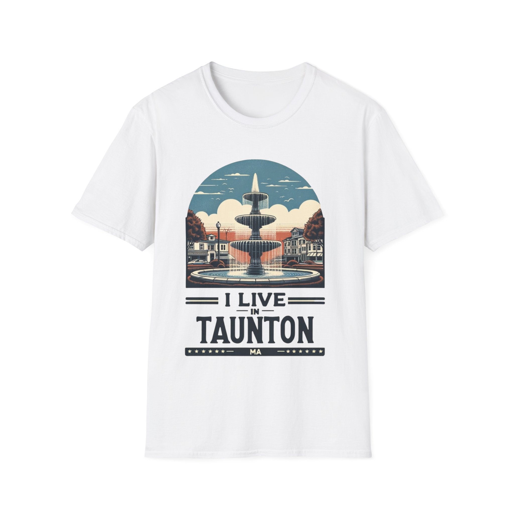 I live in Taunton  Fountain Unisex Softstyle T-Shirt